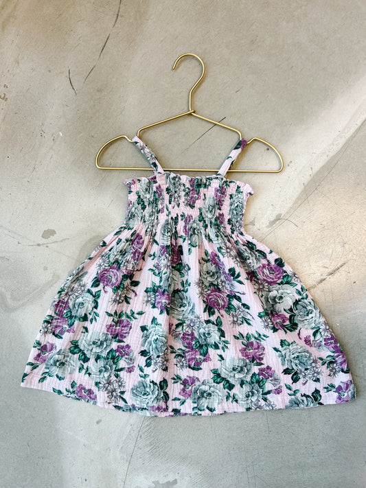 Muslin Smocked Floral Dress