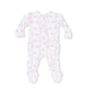 Dainty Buds and Bows - 2 Way Ruffle Back Zipper Footie