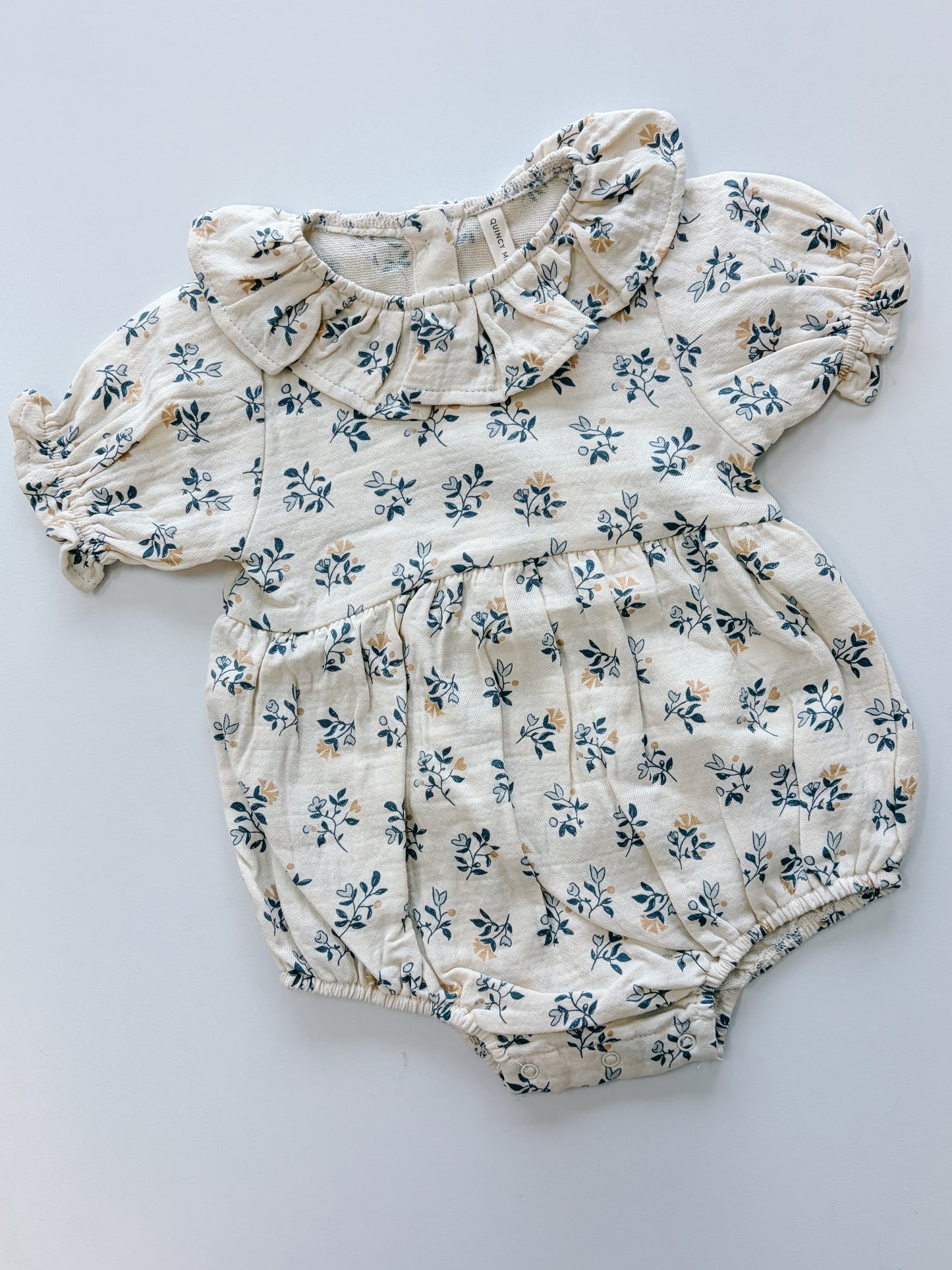 French Floral Collared Romper