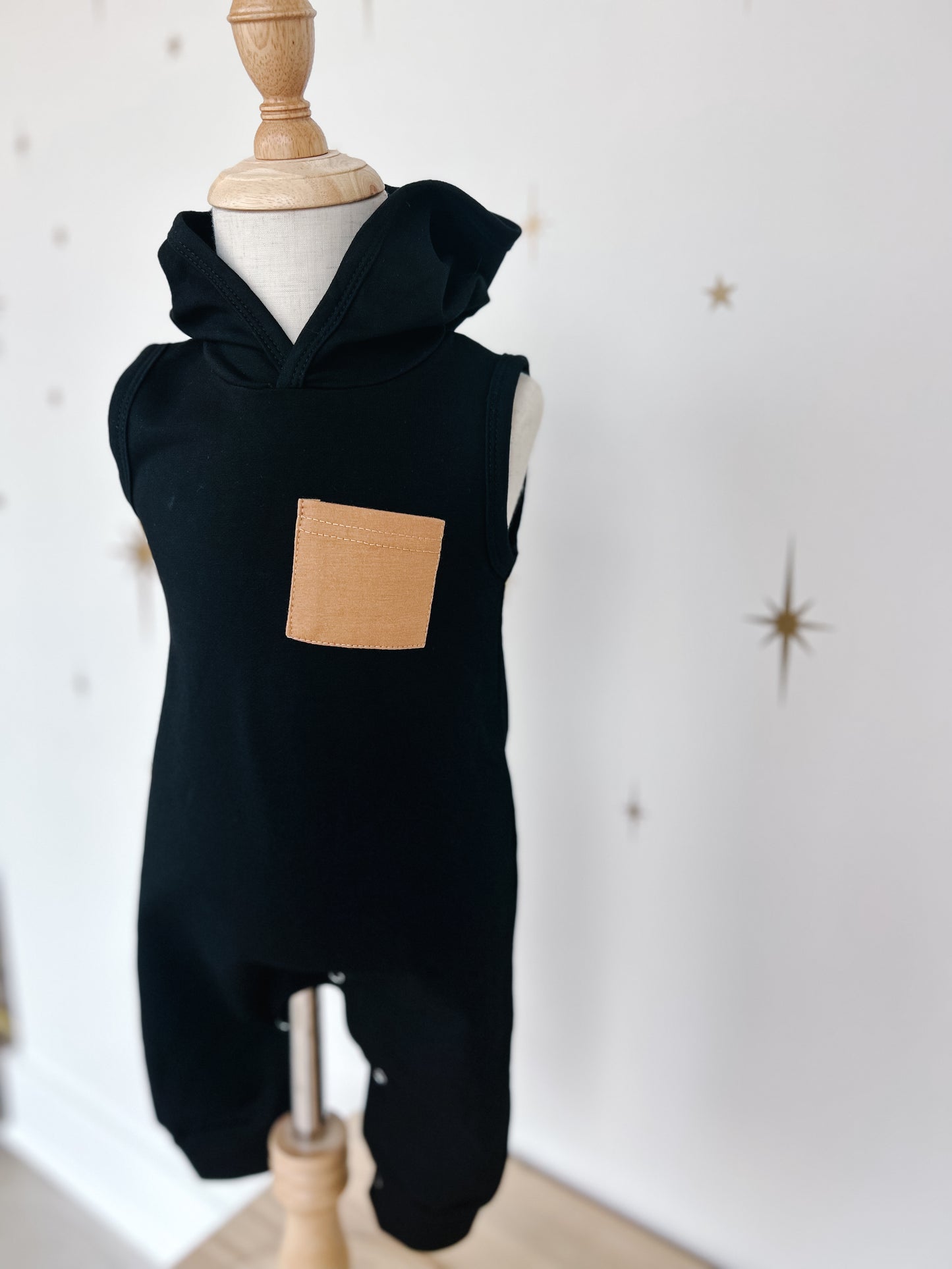 Black Hooded Romper