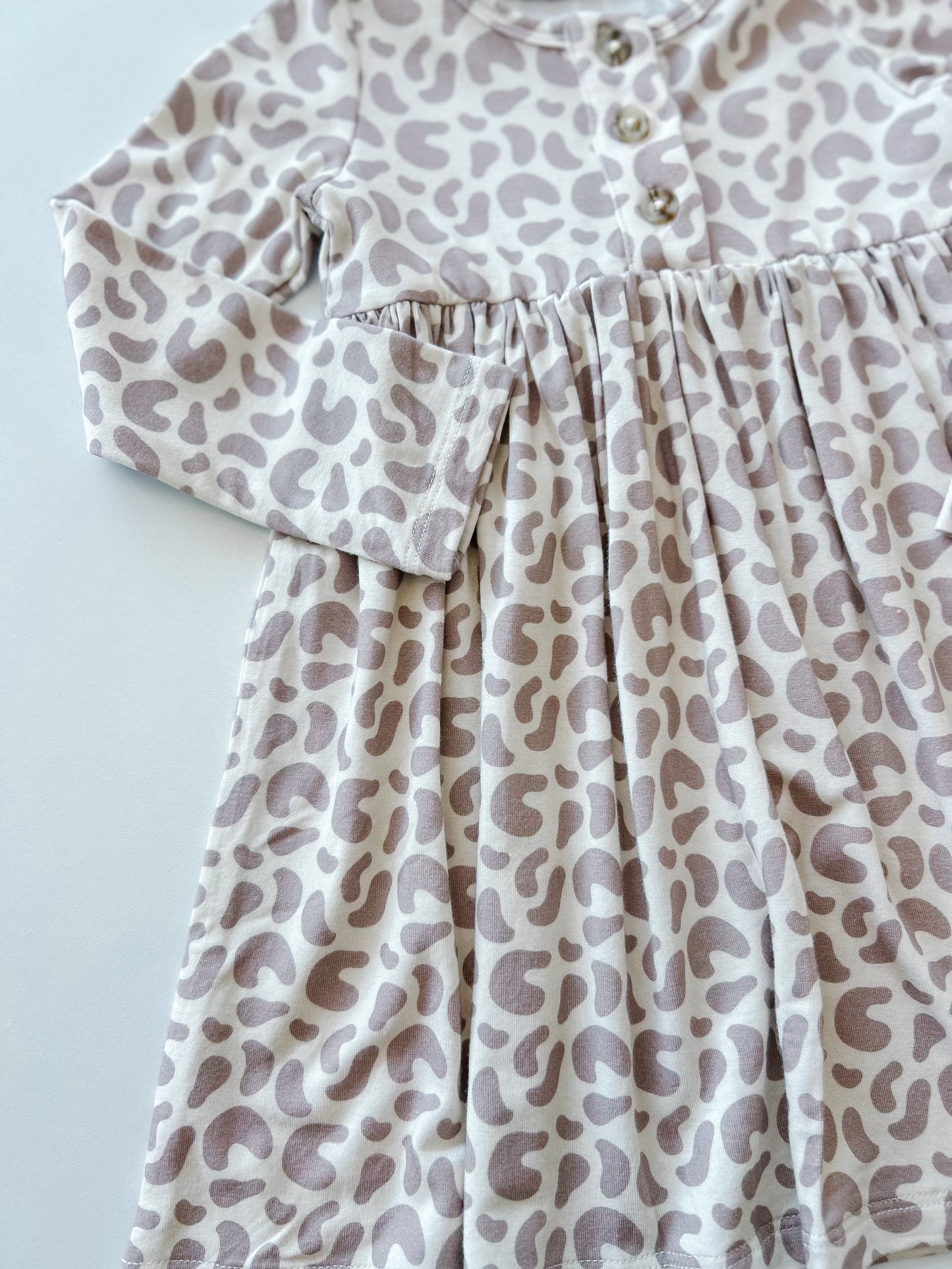 Lilac Leopard Henley Dress