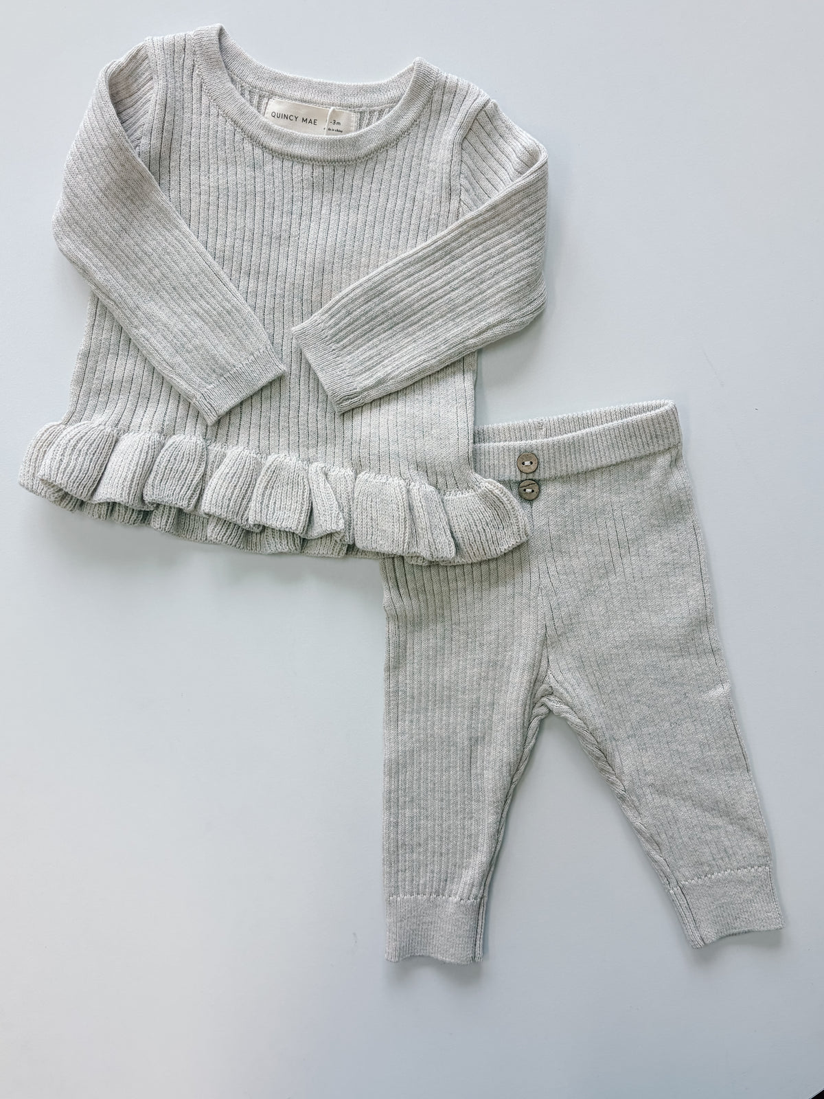 Rib Knit Peplum Set