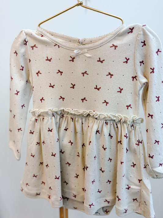 Alda Long Sleeve Dress - Red Bows