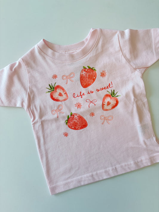 Life Is Sweet Strawberry Tee