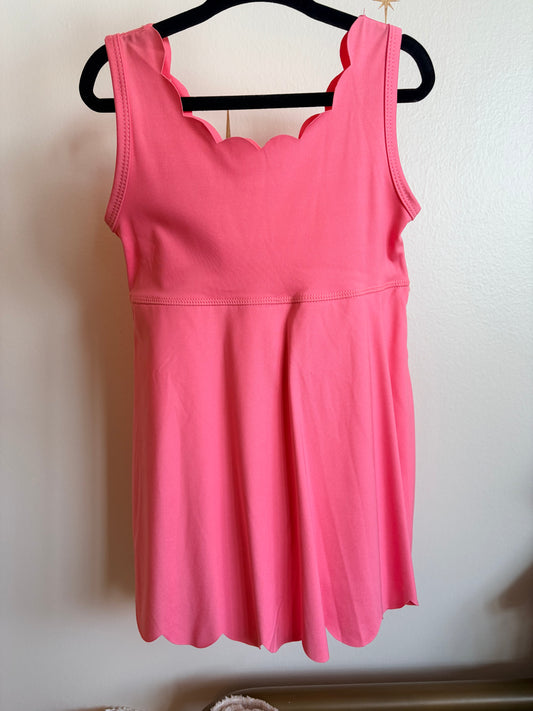 Peach Scallop Athliesure Dress