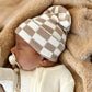 Baby's First Hat - Tan Checkerboard