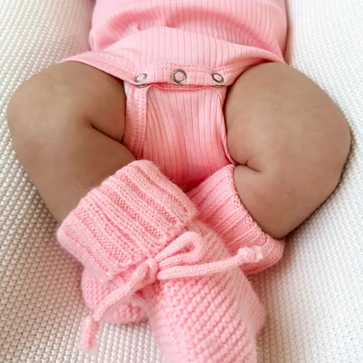 Knit Booties - Pink