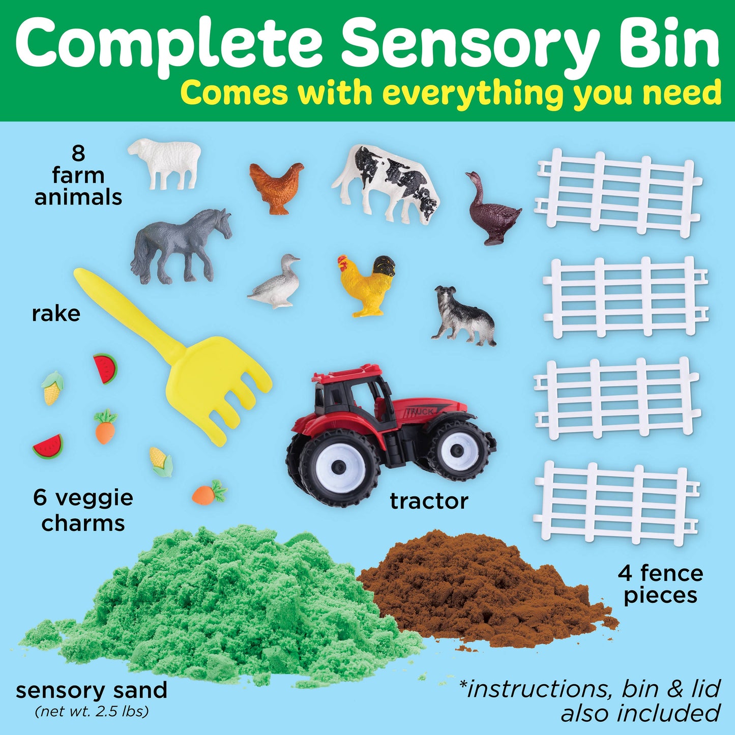 Sensory Bin Farm Activity Kit for Kids