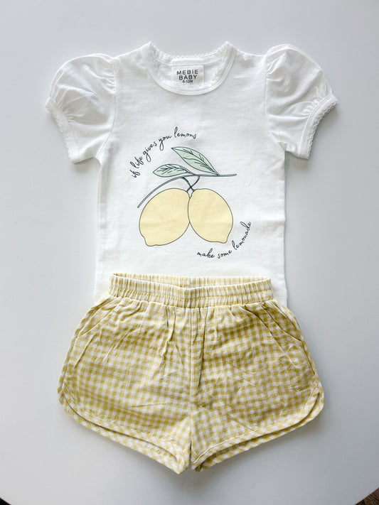 Yellow Gingham Shorts