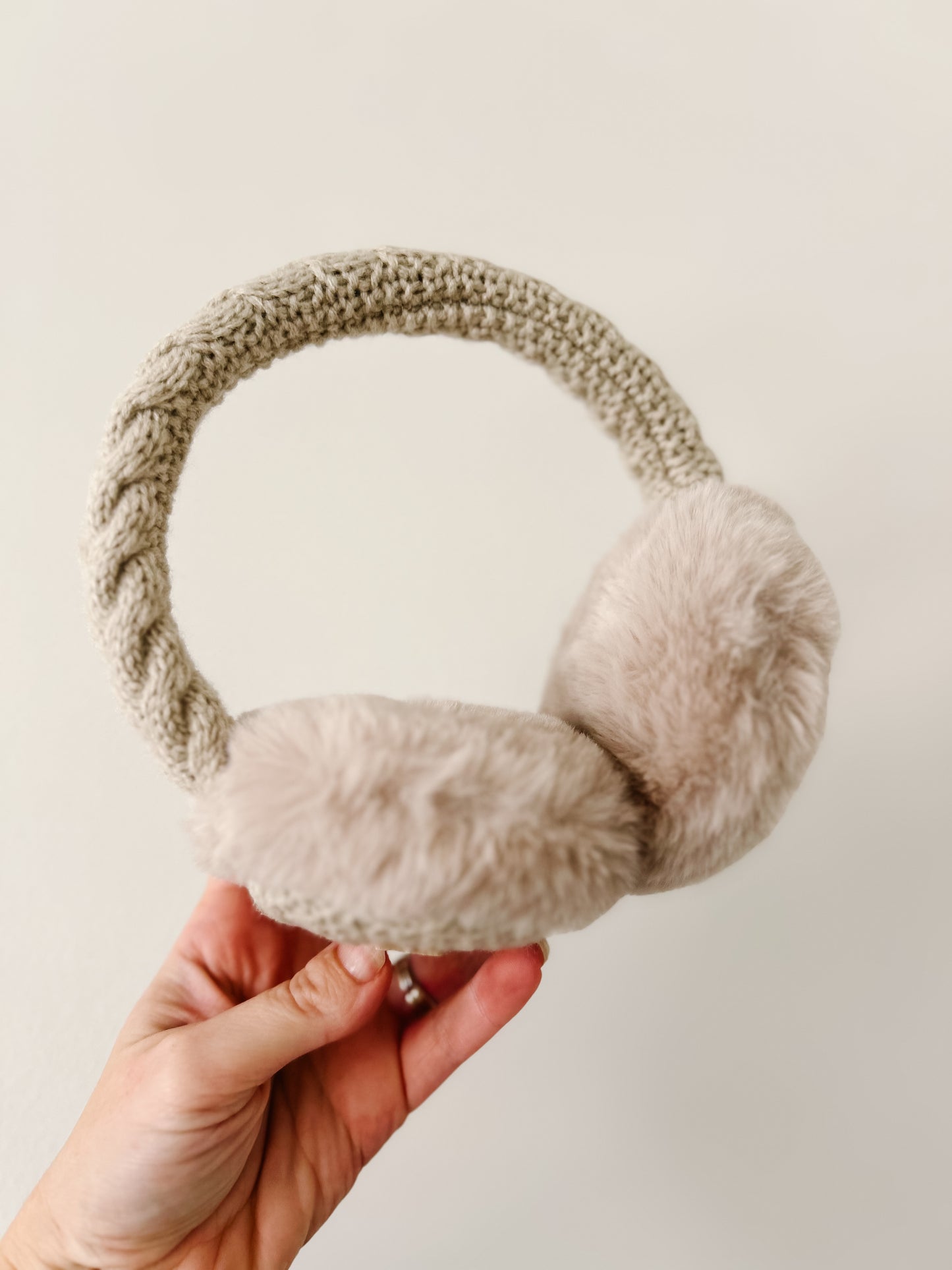 Beige Sherpa Earmuffs