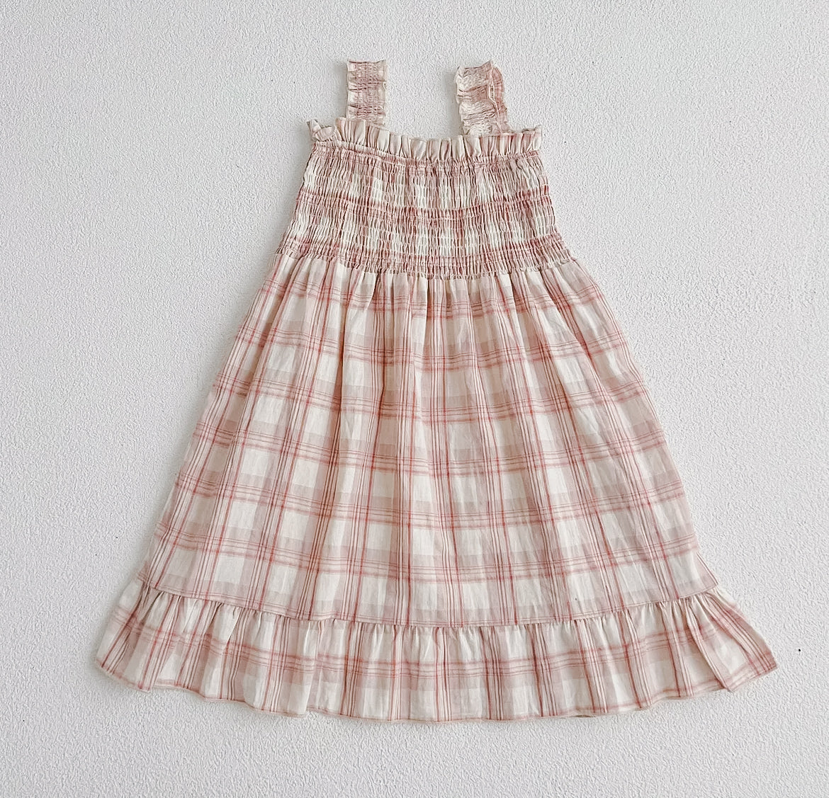 Gingham Ruffle Strap Dress