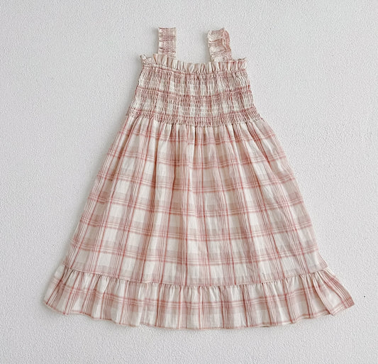 Gingham Ruffle Strap Dress