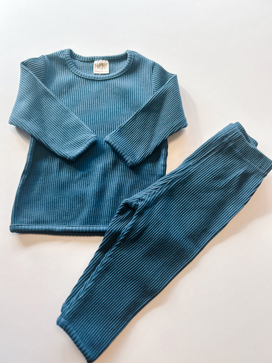 Ribbed Lounge Set -Pants in Blue