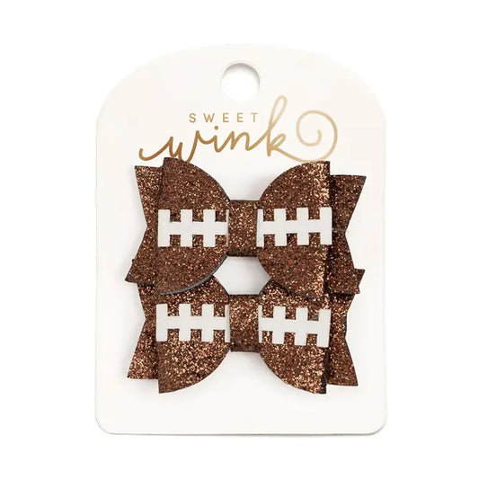 Game Day Glitter Bow Clip Set