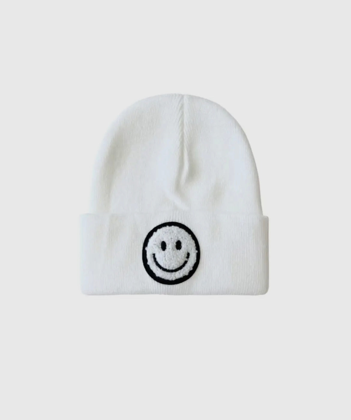 Smiley Beanie - White