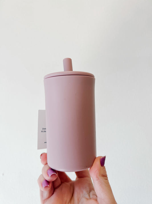 Silicone Straw Cup - Dusty Rose