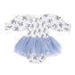 Belle Rosette Dot - Long Sleeve Smocked Bubble with Tutu