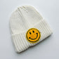 Cream Smiley Beanie