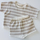 Summer Knit Oat Stripe Set