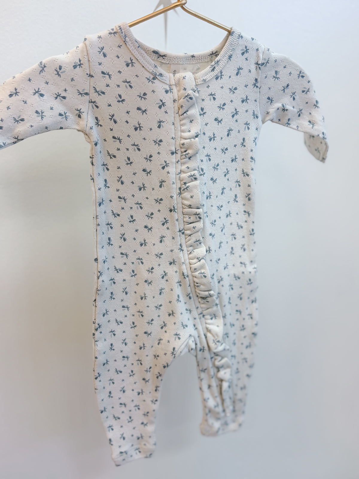Blue Ditsy Ruffle Jumpsuit