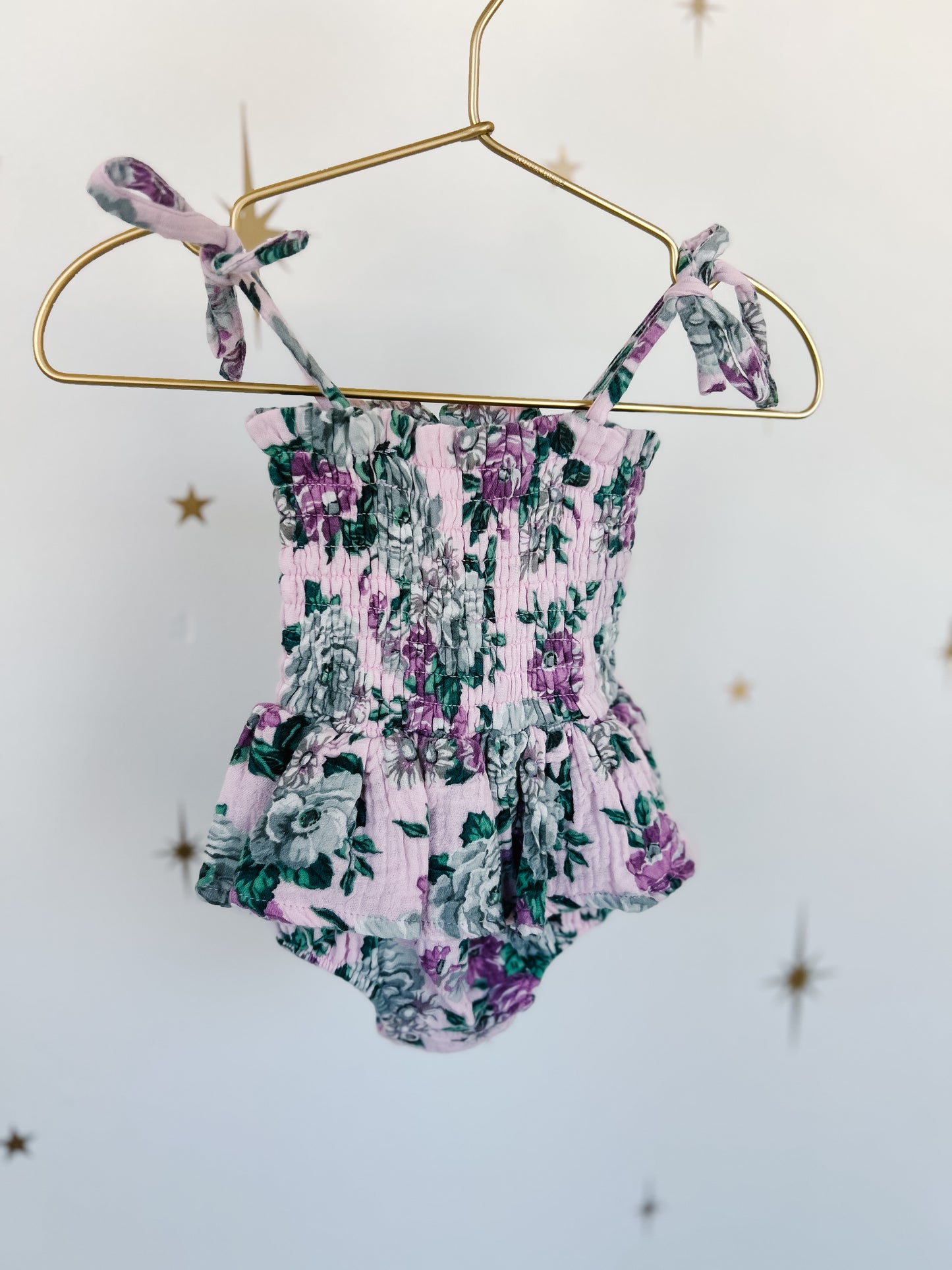 Muslin Smocked Floral Bubble w/ Skirt