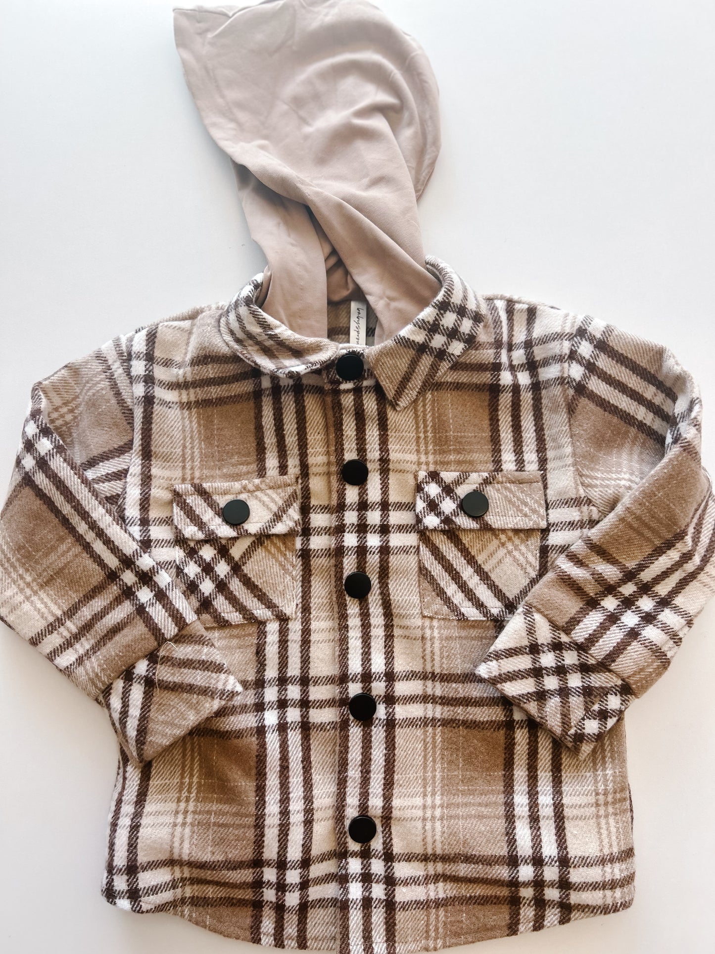 Mocha Plaid Hooded Shacket