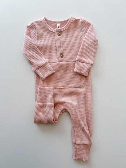 Waffle Romper in Blush