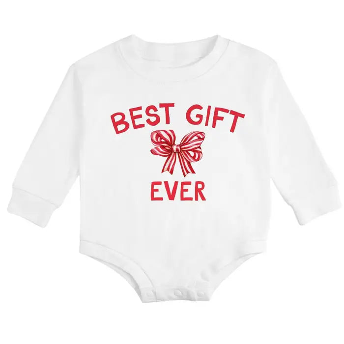 Best Gift Ever Long Sleeve Romper