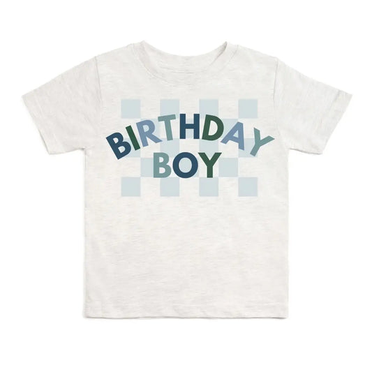 Birthday Boy Checkered Blue Tee