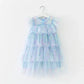 Puff Sleeve Party Dress in Blue