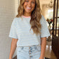 Sky Blue Stripe Lose Tee