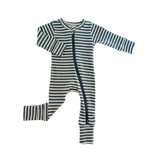 Steel Blue Stripe 2 Way Zipper