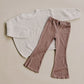 Ribbed Bamboo Flares - Cocoa