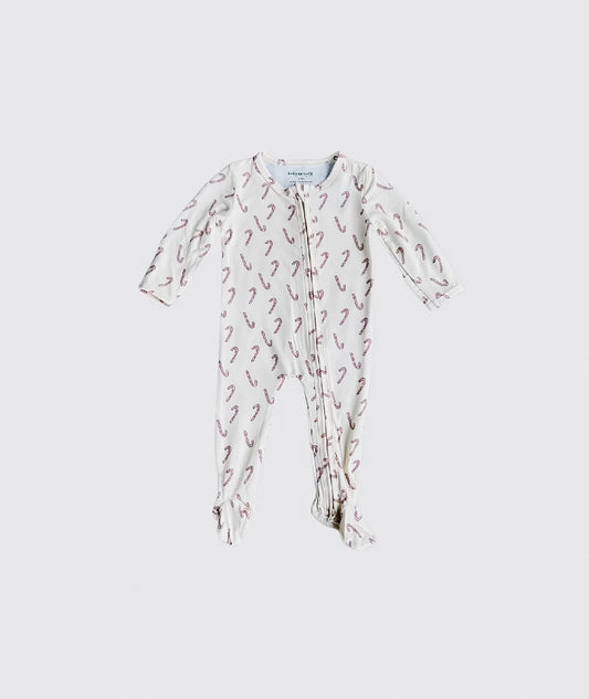 Candy Cane Footie Romper