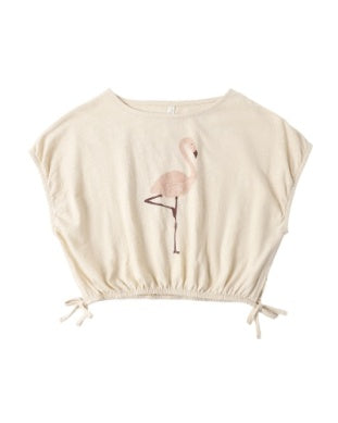 Cropped Cinch Tee Flamingo