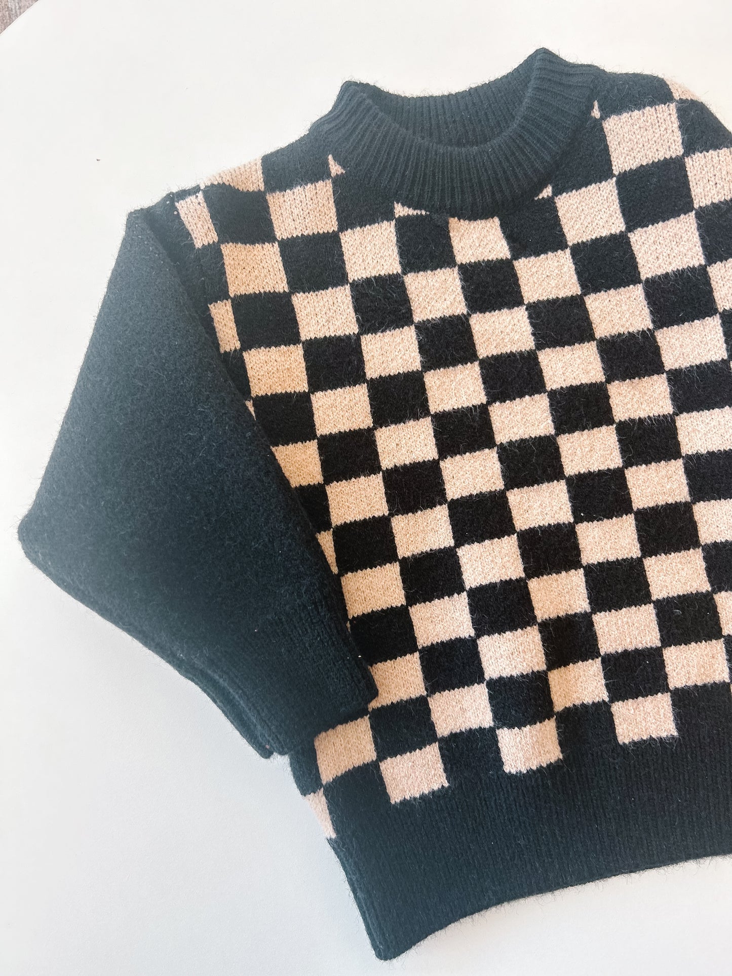 Checkered Crew Neck