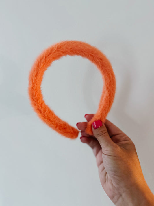 Orange Furry Headband