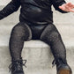 Rhinestone Fishnet Tights - Black (0-18 months)
