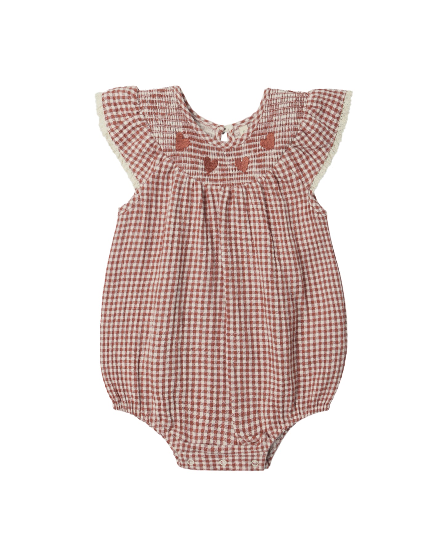 Lenore Red Gingham Romper