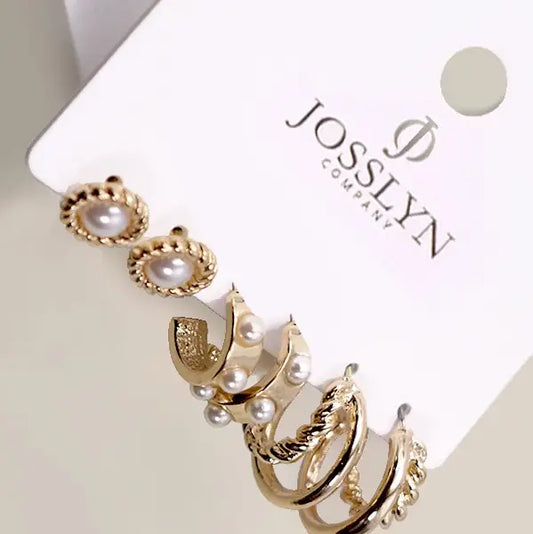 Gold Pearl Hoop Stud
