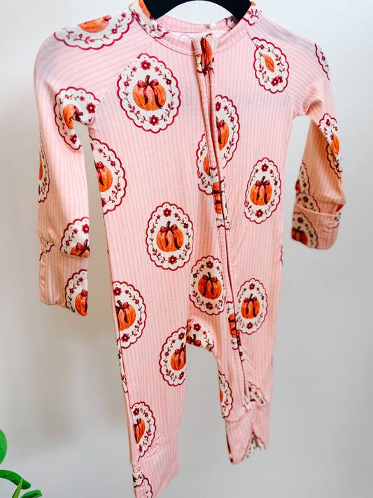 Pumpkin Blossom Zipper Romper