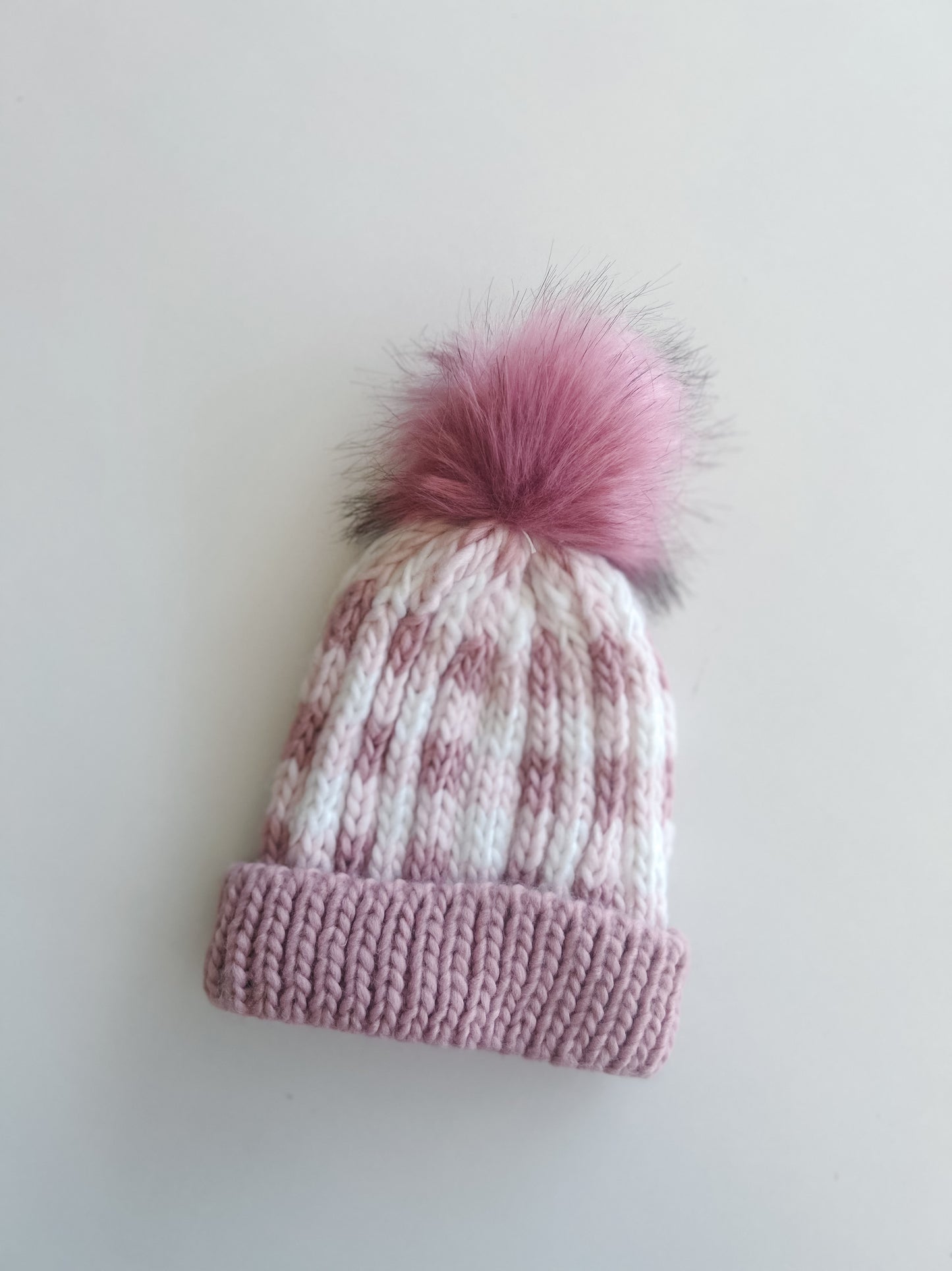 Rosy Pink Gingham Beanie