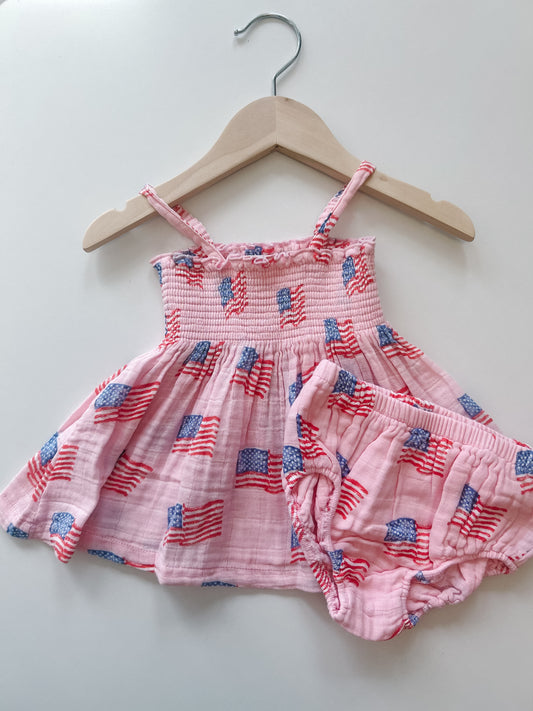 American Flag Bloomer Set