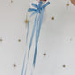 Blue Gingham Long Tail Bow