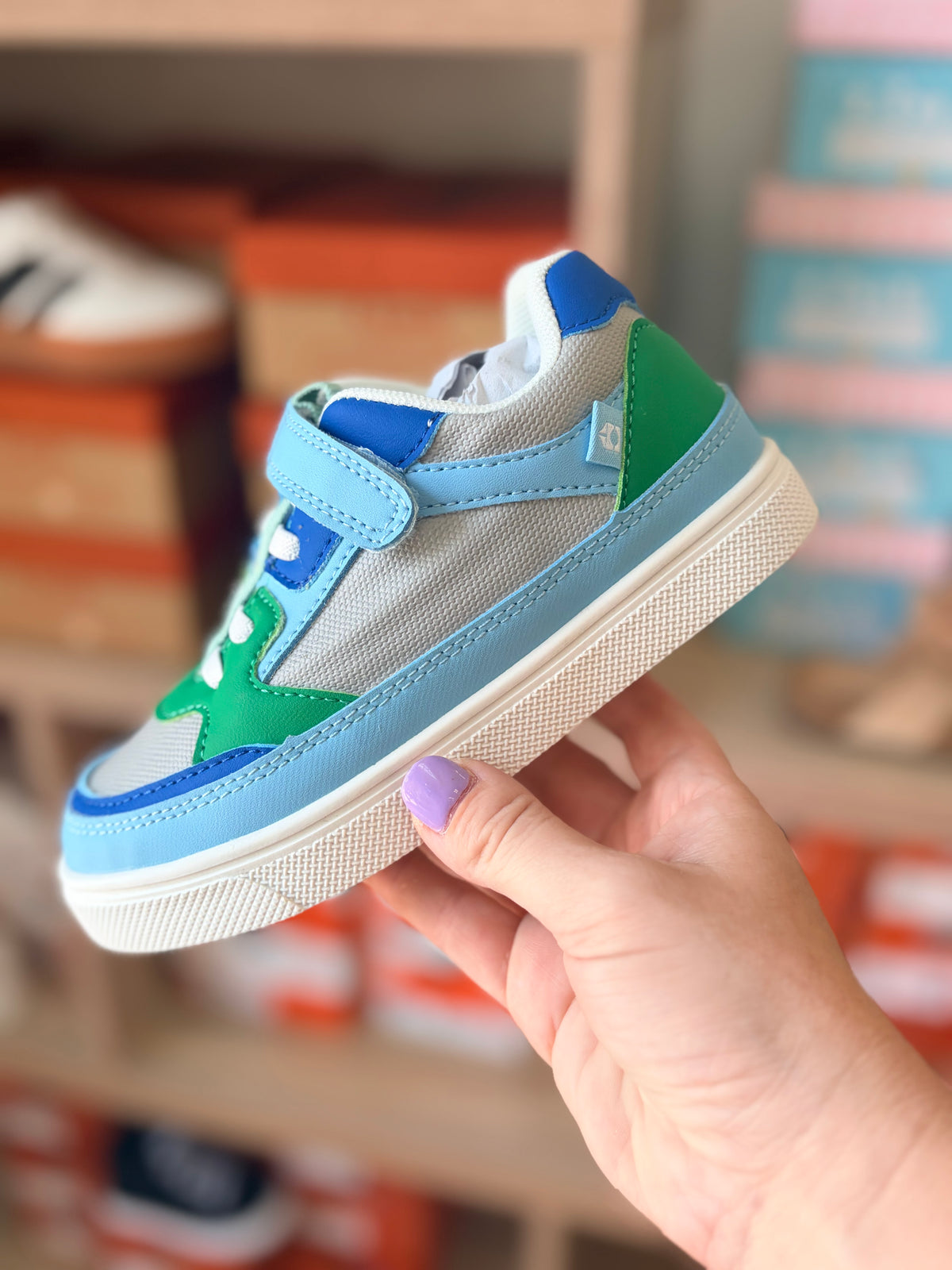 Hook & Loop Sneaker - Blue/Green