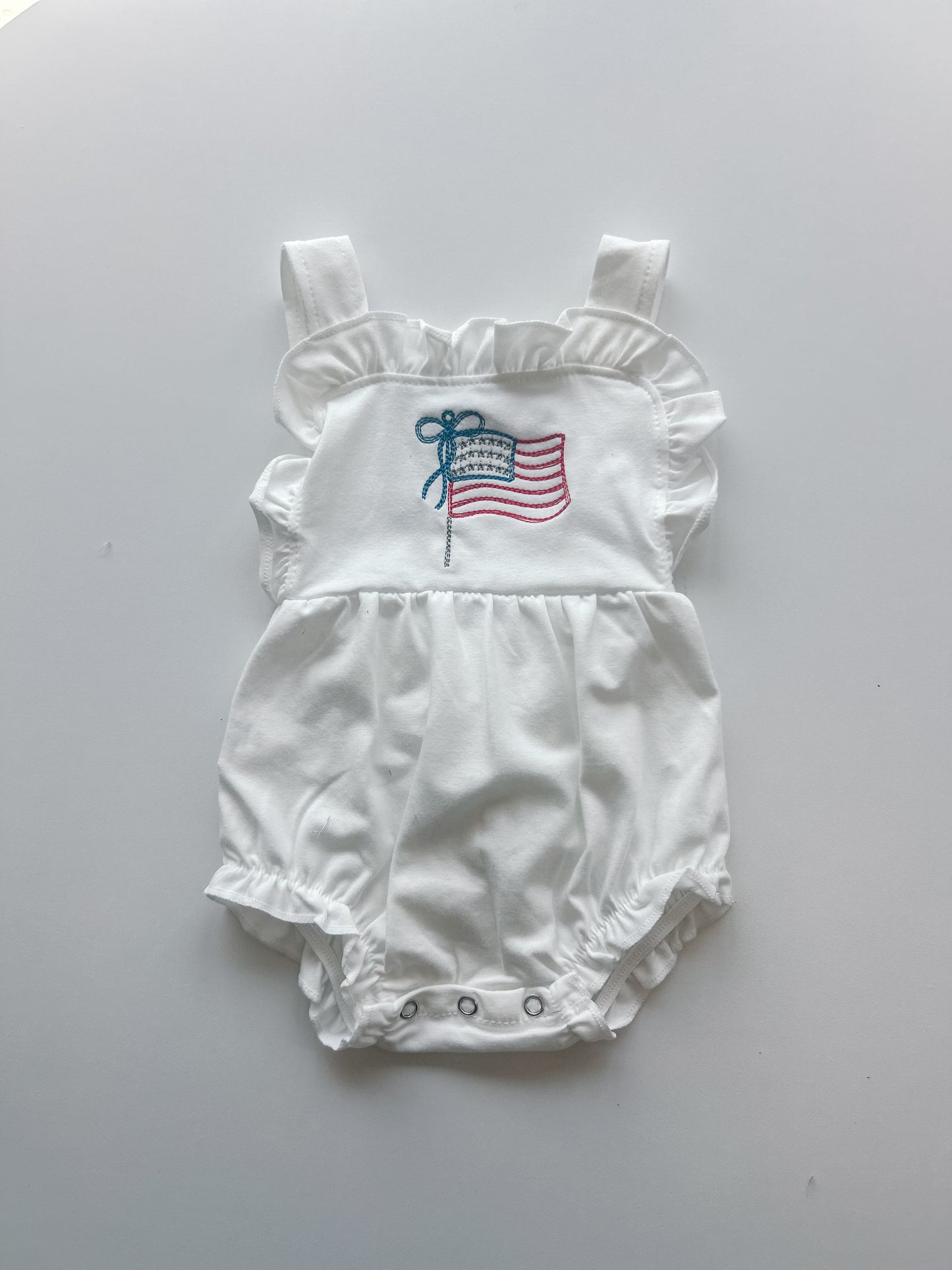 Embroidered Flag Bubble Romper