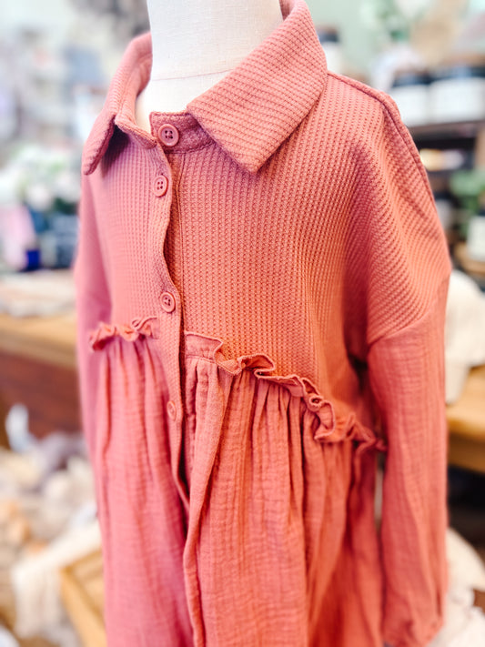 Button Front Gauze Dress