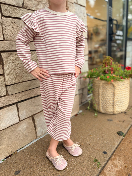 Ruffle Cozy Set in Mulberry
