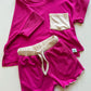 Pink Punch Boxy Shirt & Shorts Set