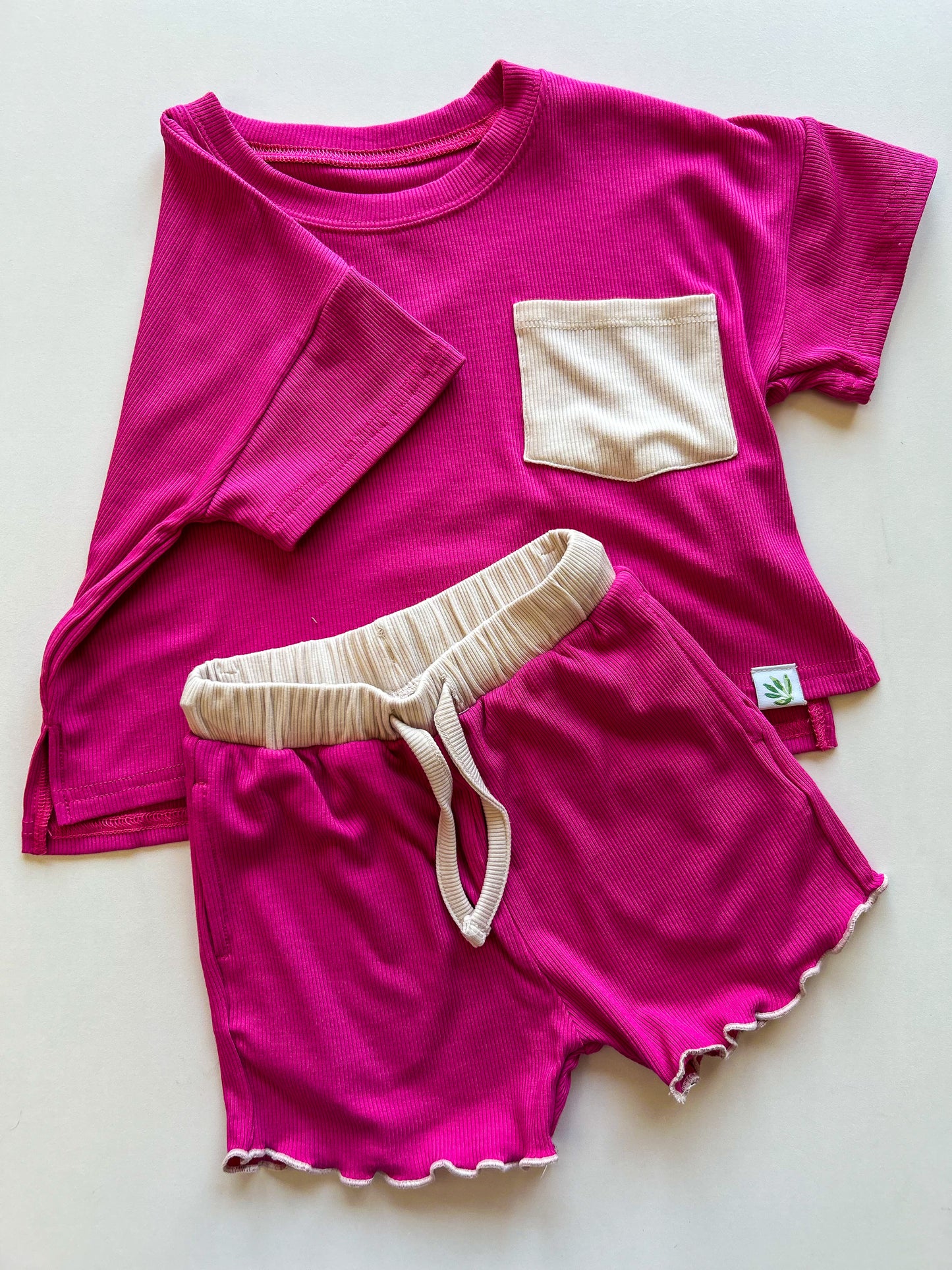 Pink Punch Boxy Shirt & Shorts Set